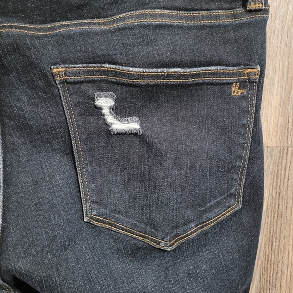 Lularoe Tummy Control Distressed Ankle Jeans Size 32 x 26.5 High Rise Dark Wash - Picture 6 of 10